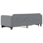 vidaXL Lit de jour avec gigogne et tiroirs gris clair 90x200 cm tissu