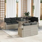 vidaXL Ensemble de canapé de jardin 9 Pièces Gris clair 100 x 55 x 73 cm