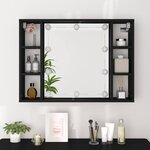 vidaXL Armoire à miroir avec LED noir 76x15x55 cm