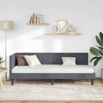 vidaXL Cadre de lit d'angle Gris foncé 80 cm x 200 cm tissu