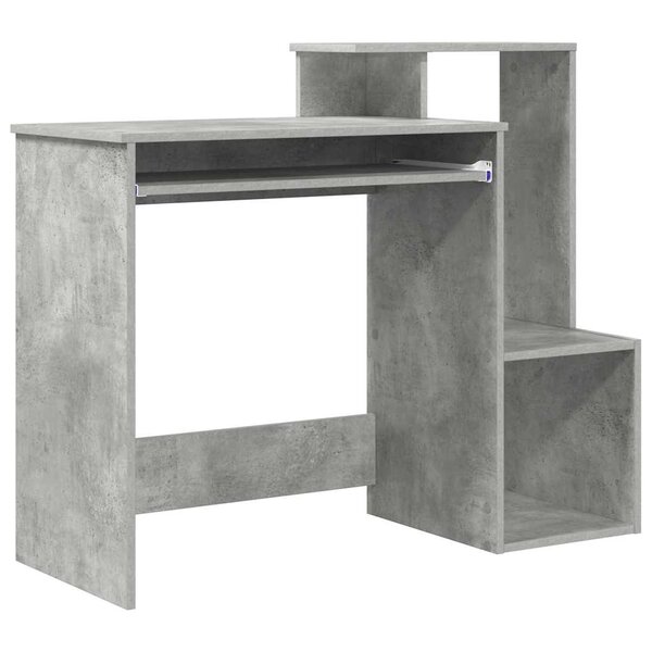 vidaXL Bureau Gris béton 106 x 40 x 88.5 cm Bois d'ingénierie