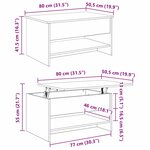 vidaXL Table basse chêne artisanal 80 x 50.5 x 41.5 cm