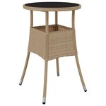 vidaXL Ensemble de salle à manger pour jardin 3 Pièces Beige Poly rotin