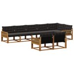 vidaXL Ensemble de canapés d'extérieur 8 pc Naturel et noir