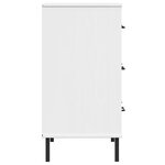 vidaXL Buffet avec 3 tiroirs Blanc 77x40x79 5 cm Bois massif OSLO