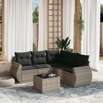 vidaXL Salon de jardin 6 Pièces avec coussins gris clair résine tressée