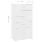 vidaXL Buffet avec 6 tiroirs Blanc 50x34x96 cm Bois d'ingénierie