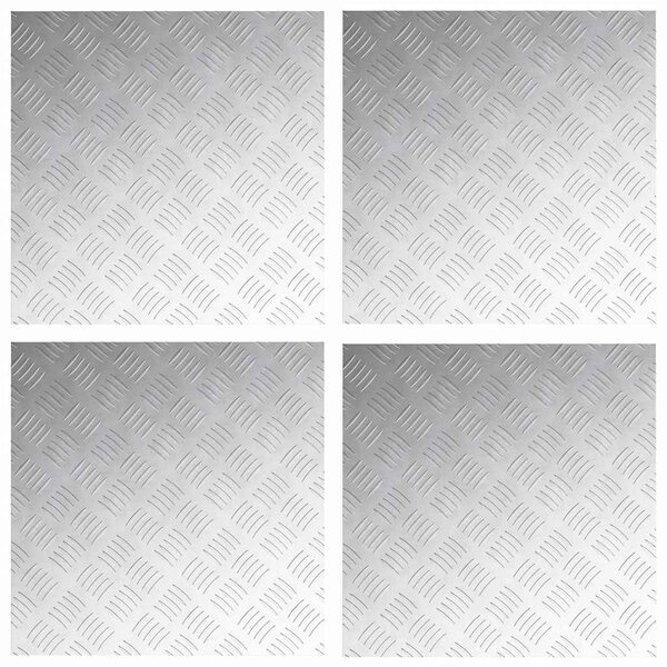 vidaXL Nez de marche Carré 4 Pièces Argenté 50 x 50 cm Aluminium