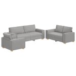 Ensemble de canapé 3 pièces avec coussins en tissu gris nuage