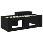 vidaXL Lit haut pour enfants avec bureau Noir 80 x 200 cm