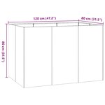 vidaXL Jardinière rouillé 120x80x80 cm acier inoxydable