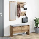 vidaXL Ensemble de meubles d'entrée 4 Pièces Chêne noir 90 x 31 x 46.5 cm