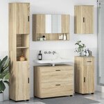 vidaXL Ensemble de mobilier de salle de bain 5 Pièces Chêne Sonoma