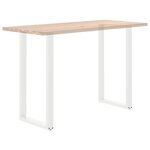 vidaXL Pieds de table de bar en U  2 pièces  blanc  60 x (110-111) cm  acier