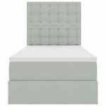 vidaXL Lit avec rangement et matelas Gris clair 90 x 200 cm Velours