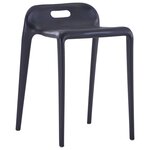 vidaXL Tabourets empilables lot de 4 noir plastique