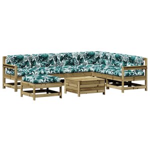 vidaXL Salon de jardin 8 Pièces avec coussins bois de pin imprégné