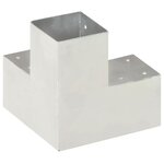 vidaXL Connecteurs de poteau 4 Pièces Forme en Y Métal galvanisé 91x91 mm