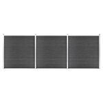 vidaXL Ensemble de panneau de clôture WPC 526x186 cm Noir