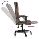 vidaXL Fauteuil de massage inclinable de bureau Marron Similicuir