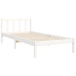 vidaXL Cadre de lit sans matelas blanc 90x190 cm bois de pin massif