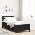 Lit coffre vidaXL avec matelas Noir 100x200 cm Velours