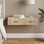 vidaXL Table d'appoint murale 87 5 x 34 5 x 17 cm Bois d'ingénierie