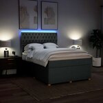 vidaXL Sommier à lattes de lit avec matelas Gris foncé 140x190cm Tissu