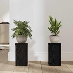 vidaXL Support de Plante 2 Pièces Chêne noir 10 x 10 x 18 cm