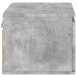 vidaXL Tables de chevet murales avec lumières LED 2 Pièces gris béton