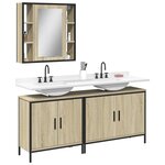 vidaXL Ensemble d'armoires de salle de bain 3 Pièces chêne sonoma