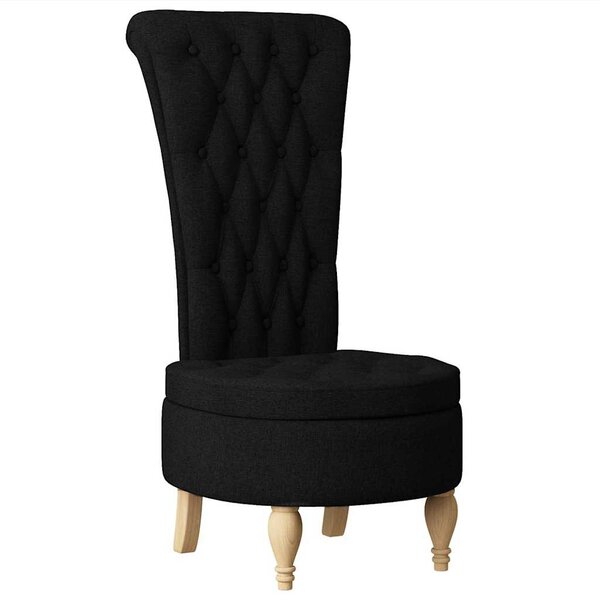 vidaXL Fauteuil à pantoufle Noir 56 5 x 70 x 110 cm tissu