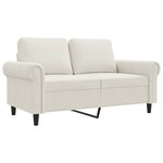 vidaXL Canapé à 2 places Crème 120 cm Velours