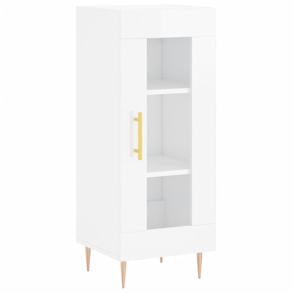 vidaXL Buffet Blanc brillant 34 5x34x90 cm Bois d'ingénierie