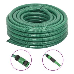 vidaXL Tuyau d'arrosage avec jeu de raccords vert 0 75" 50 m PVC