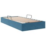 vidaXL Cadre de lit ottoman Bleu foncé 90 x 200 cm Velours
