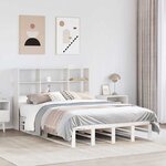 vidaXL Lit bibliothèque sans matelas blanc 140x190 cm bois massif