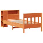 vidaXL Lit bibliothèque sans matelas cire marron 75x190 cm pin massif