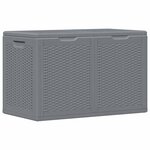 vidaXL Boîte de rangement de jardin gris PP rotin 180 L