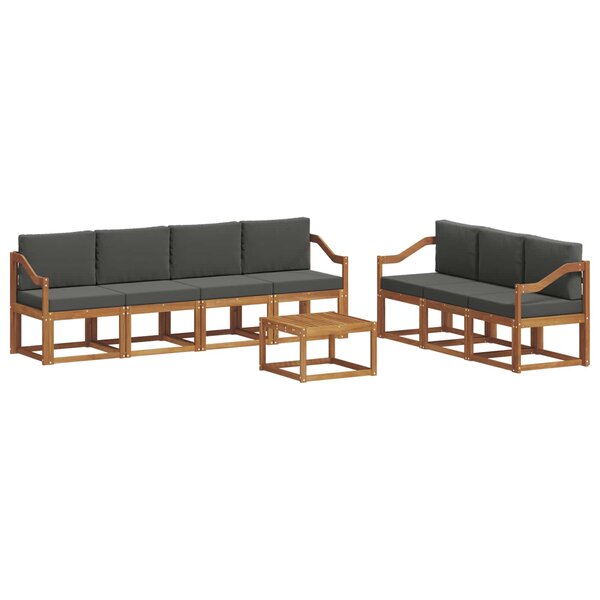 vidaXL Ensemble de canapés d'extérieur 8 pc Naturel et Anthracite
