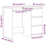vidaXL Bureau Blanc brillant 90x45x76 cm Bois d’ingénierie