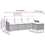 vidaXL Ensemble de canapé de jardin 5 Pièces Beige Poly rotin