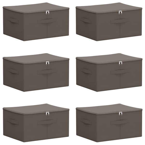 vidaXL Boîte de rangement 6 Pièces Gris 43 x 34 x 23 cm Tissu intissé