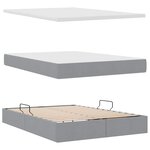 vidaXL Lit de rangement LED avec matelas Gris clair 140 x 200 cm Tissu