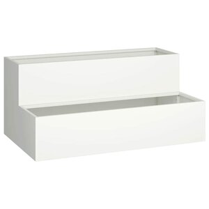 vidaXL Cache-pot de jardin Blanc 100 x 60 x 45 cm Acier