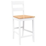 VidaXL Tabourets de bar 2 Pièces blanc bois massif d'hévéa