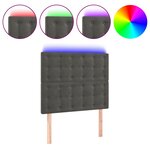 vidaXL Tête de lit à LED Gris foncé 90x5x118/128 cm Velours