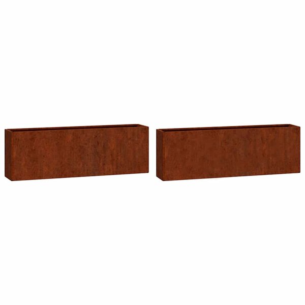 vidaXL Jardinières murales 2 Pièces Rouillé Acier corten 53x10x17 cm