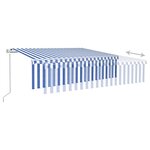 vidaXL Auvent automatique rétractable avec store 6x3 m Bleu et blanc