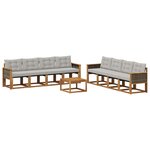 vidaXL Ensemble de canapés d'extérieur 9 Pièces Naturel et gris clair